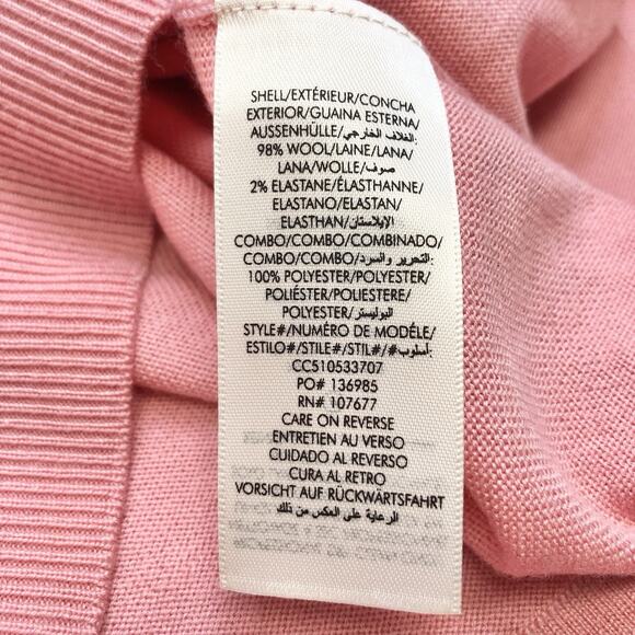 Alice + Olivia Porla Stretch Wool Collared Sweater In Rose Tea Size L NWT - Picture 8 of 11